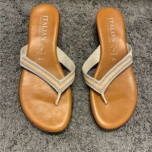 Italian Shoemakers Beige and Tan Sandals